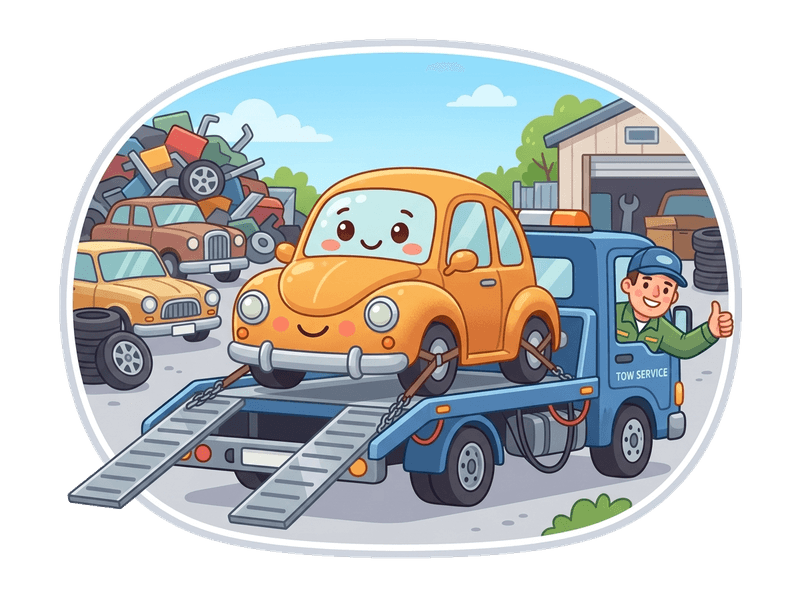 Illustration of scrap car collection service by Scrap Car SW21 New Malden