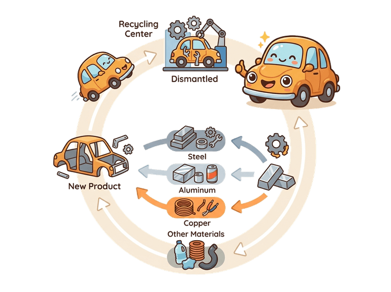 Environmentally responsible car recycling process